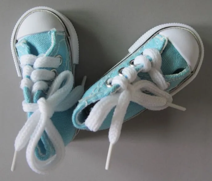 7,5 см кукольная обувь Джинсовая парусиновая мини-игрушка обувь 1/4 Bjd для русской ручной работы Текстильные куклы снежники - Цвет: Blue A