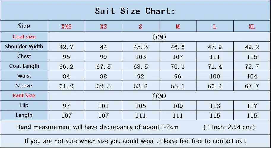 Size Chart For Wish