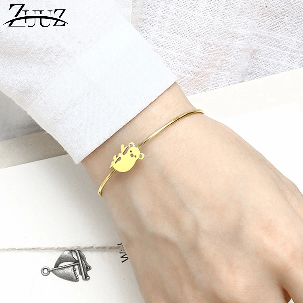 

ZUUZ cuff bracelets bangles stainless steel silver gold for women accessories jewelry girl charms minimalist fashion bangle