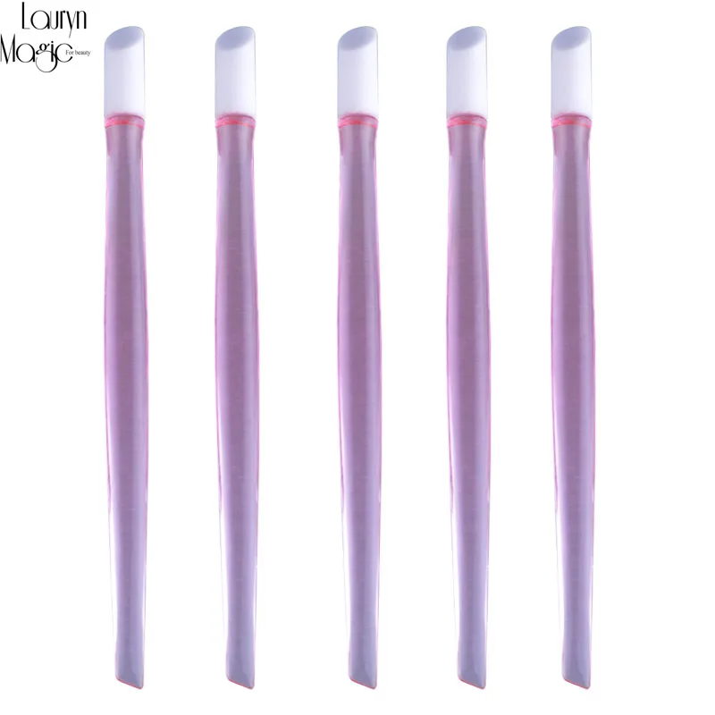 

New High Quality 5pcs Plastic Nail Cuticle Pusher for Nail Sticker Pusher Manicure Tools