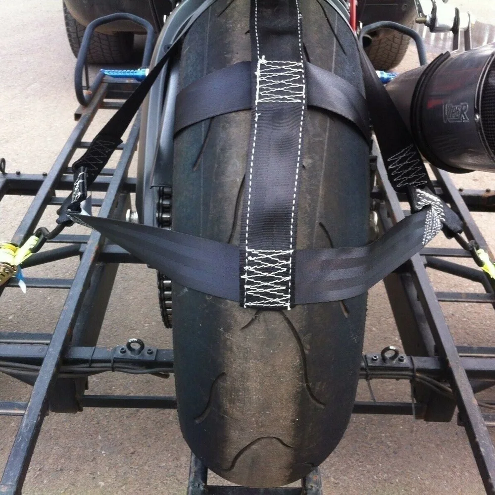 Универсальный черный/красный Крепежный ремень для крепления заднего колеса мотоцикла, ремень из полиэстера для транспортировки мотоцикла