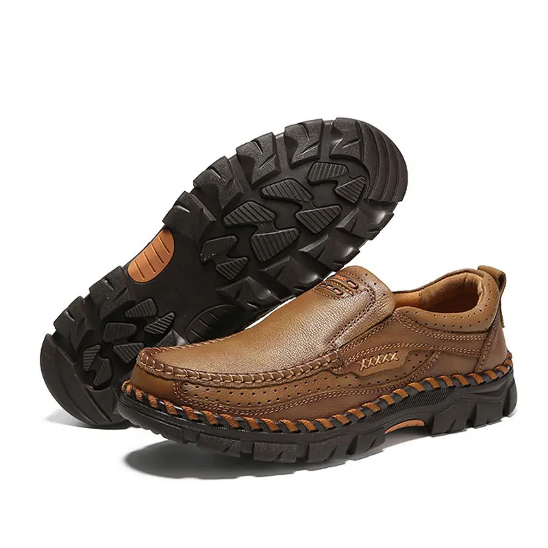 khaki Tamanho Casuais 38 Artesanal 44 Sapatos Calçados Slip slip De Backcamel Dos resistente Brown on Desgaste Homens Grosso Ar sola Couro Anti 2018 Camurça Ao Livre 4F1fBWq