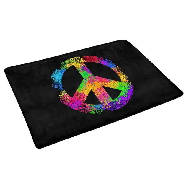 Online Shop Cool Hippie Peace Sign Symbols Anti Slip Door Mat Home