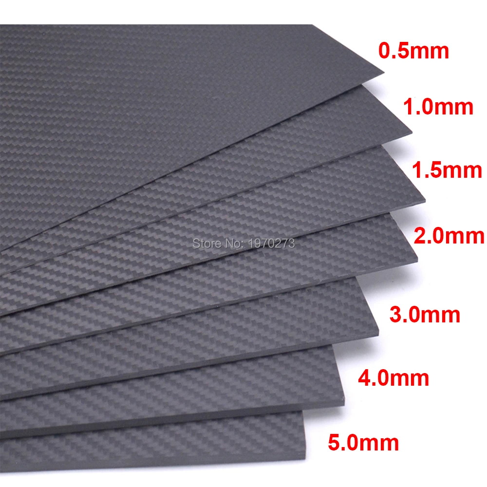 

100% Real 3K Carbon Fiber Plate Panel Sheet 200mm x 300mm 0.5mm 1mm 1.5mm 2mm 3mm 4mm 5mm High Composite Hardness Material plate