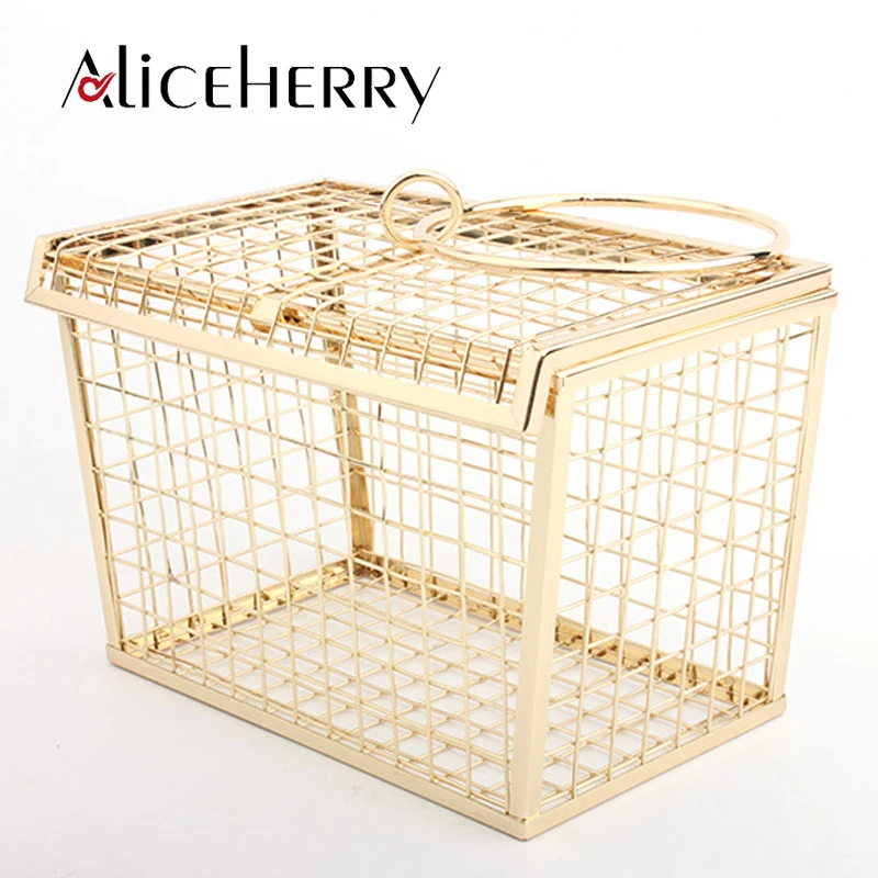 

New 2018 Women Gold Clutch Bags Ladies Metal Reticular Evening Bag for Party Day Clutches Luxury Purses and Handbag High Quality