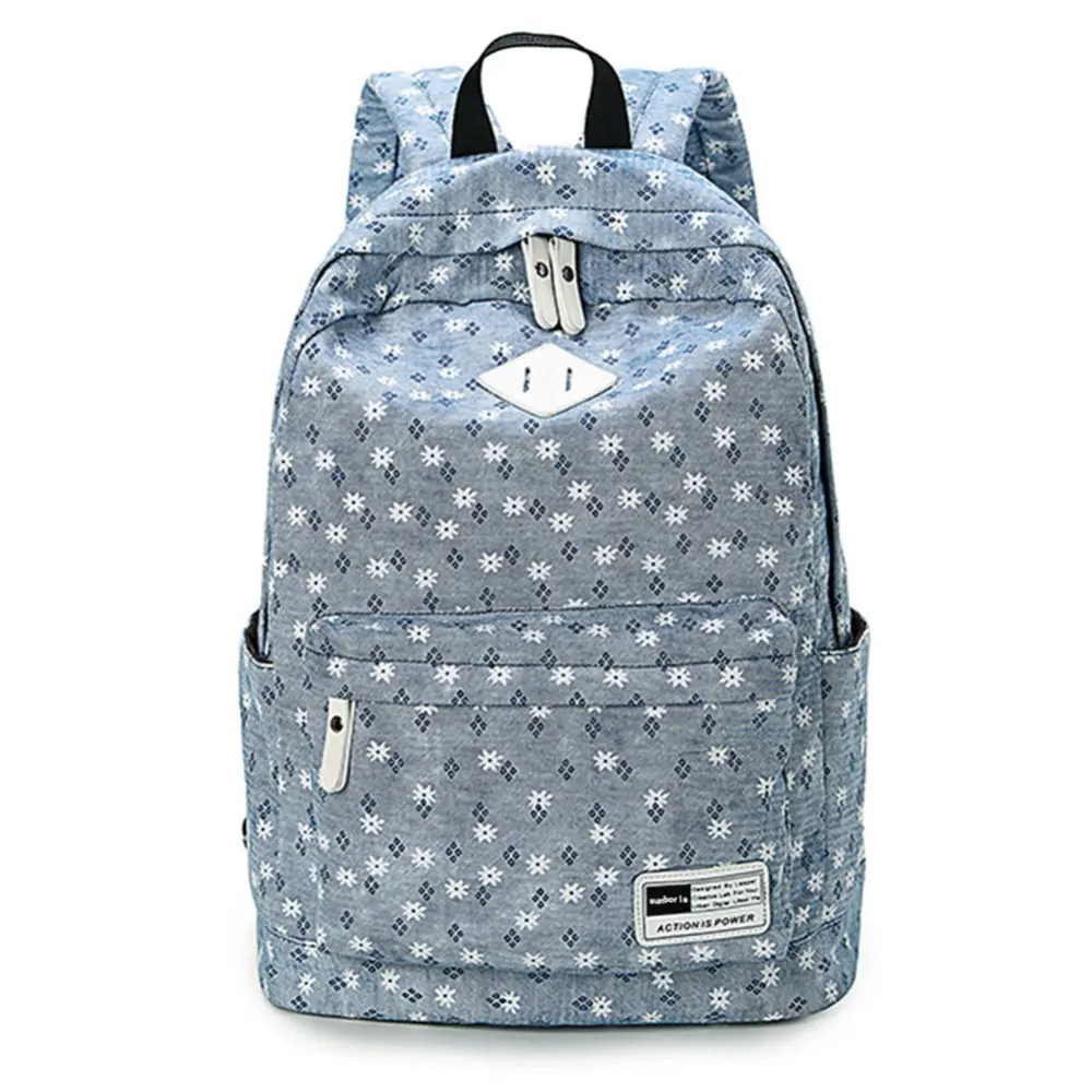 Zhierna Новая мода цветок печати рюкзак для девочек прекрасный холст школьный Многофункциональный школьная сумка