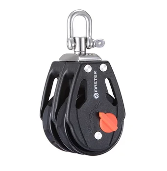 

Sailboat Dinghy 40mm 1 9/16 Inch Ratchet Double Swivel Shackle Block Small Boat Block Master RA-0403F