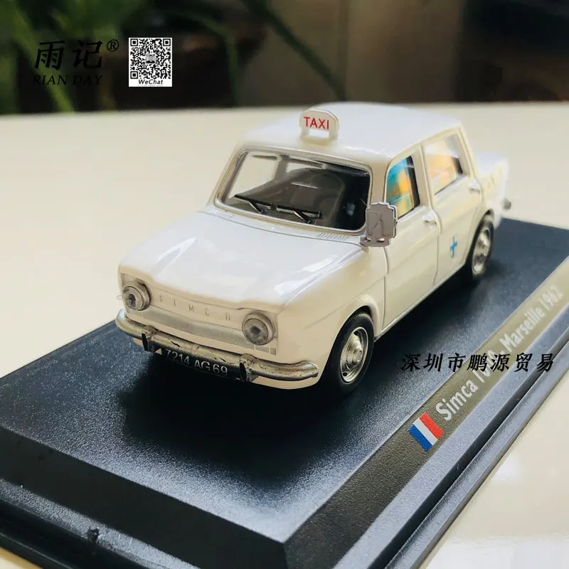 

RIAN DAY 1/43 Scale Car Model Toys Simca 1000 France Marseille 1962 TAXI Diecast Metal Car Model Toy For Gift/Collection