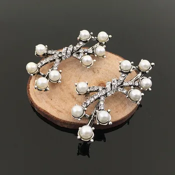 

New Style Rhinestone/Pearls Decoration Ancient silver Tone Cartoon Bow Flowers Shape Charms Diy Jewelry Garment/Hair Accessory