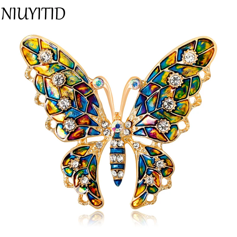 

NIUYITID 2018 Newst Women Insect Brooches Elegant Gold Color Brooch Clothes Accessories Jewelry Fashion Hat Scarf Pins