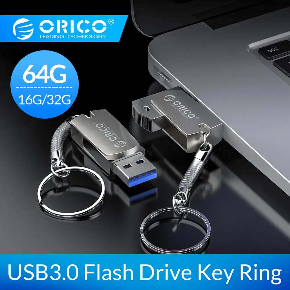 ORICO 3,0, USB флеш-накопитель, 64 ГБ, 32 ГБ, 16 ГБ, USB 3,0, металлическая флеш-память, USB флешка с кольцом для ключей, флеш-диск, флеш-накопитель, флешк