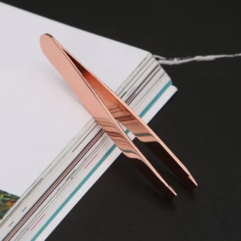 

HUAMIANLI Eyebrow Tweezer Women Professional Rose Gold Eyebrow Tweezers Hair Beauty Slanted Stainless Steel Tweezer Dropshipping