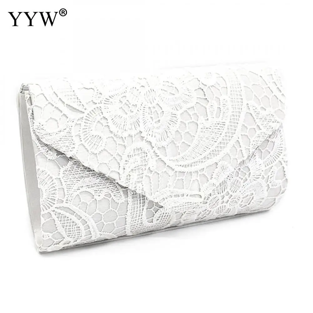 white lace clutch bag