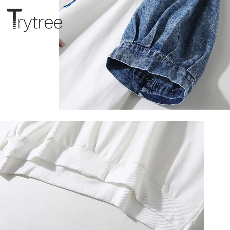 Trytree летняя повседневная женская модная футболка с принтом и круглым вырезом