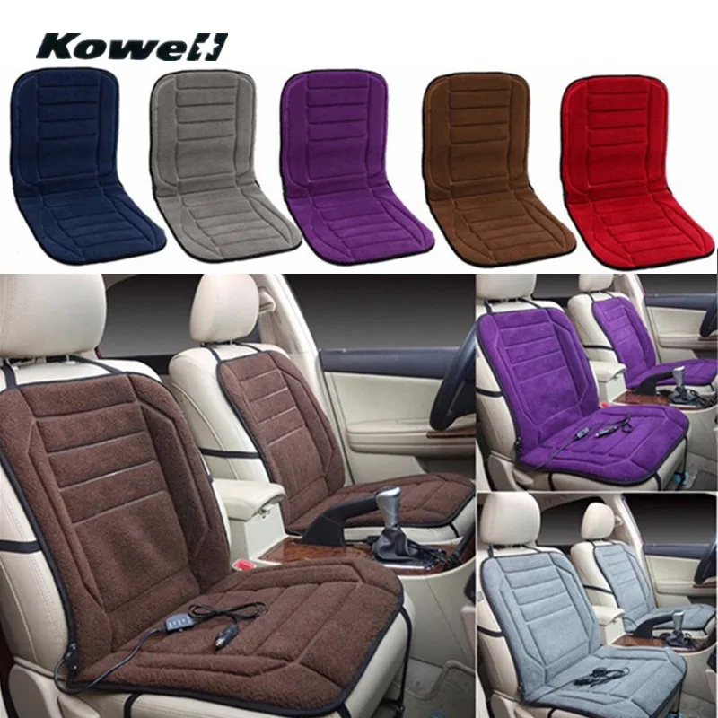 

KOWELL Universal 12V Velvet Winter Car Seat Heated Cushion Cover Case Temperature Adjustable Heater Auto Driver Warmer Support