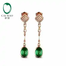 CaiMao 2,03 ct натуральный изумруд 18KT/750 розовое золото 0,43 ct полная огранка ювелирные изделия с бриллиантами драгоценный камень