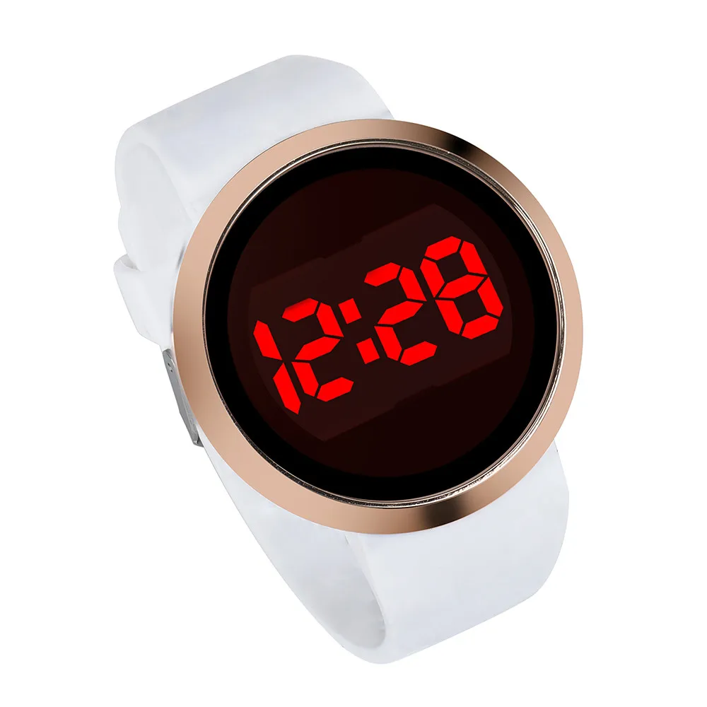 Модные часы с сенсорной панелью мужские и женские модные черные резиновые часы светодиодный цифровой наручные часы мужские спортивные часы Силиконовые часы# Zer