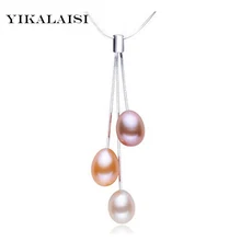 YIKALAISI ювелирные изделия из стерлингового серебра 925 пробы Новое натуральное пресноводное колье с жемчугом и кулоном 9-10 мм Мульти жемчуг для женщин лучшие подарки