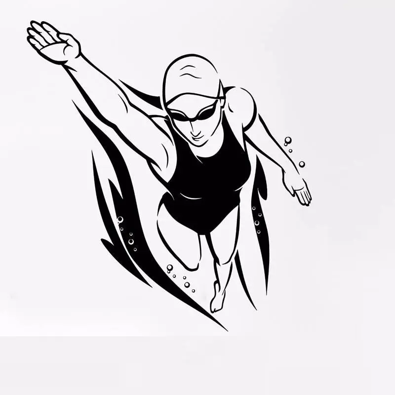DCTAL swim decal triatlon etiqueta Run Riding nadador Decal natacion vinilo chm decoracion Mural bano etiqueta swim Sticker 8562