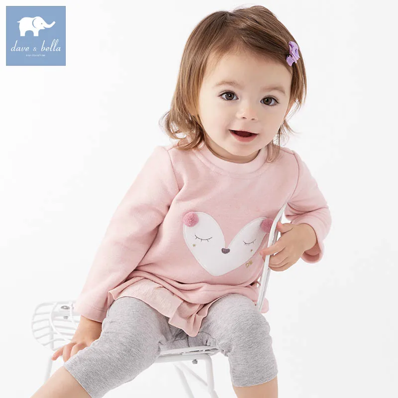 

DB7376 dave bella spring baby girls clothing sets kids suit children toddler outfits high quality clothes