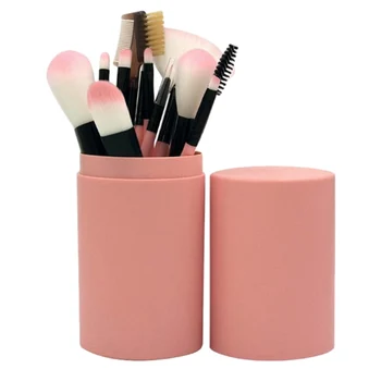 

Cylinder Eyeshadow Brush 12pcs Complete Repair Capacity Blush Brush Makeup Brush Set Beginner Painting Tools