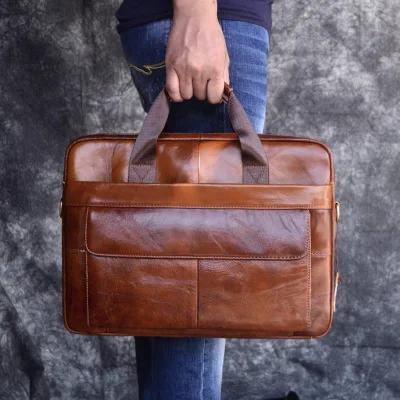 

AETOO Genuine Leather Bag Men Bag Cowhide Men Crossbody Bags Men's Travel Shoulder Bags Tote Laptop Briefcases Handbags