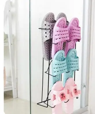 Bathroom wall - mounted shoe rack. Multi - layer shoe collection rack. Toilet slipper rack.078