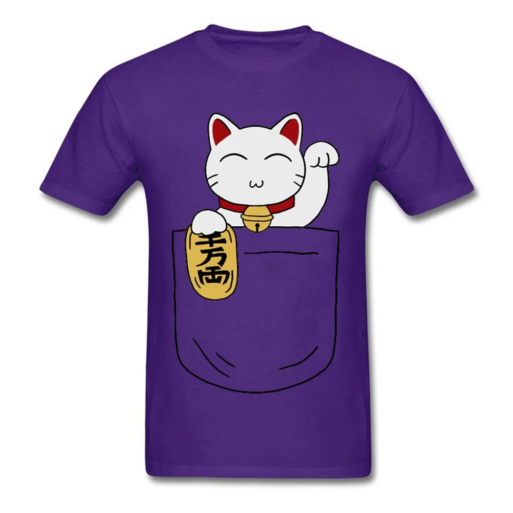 Design3D Printed Short Sleeve Tops Shirt Fall 2018 Discount O Neck Cotton Fabric T Shirt Men's T Shirts Maneki-Neko-Pocket  Maneki-Neko-Pocket purple