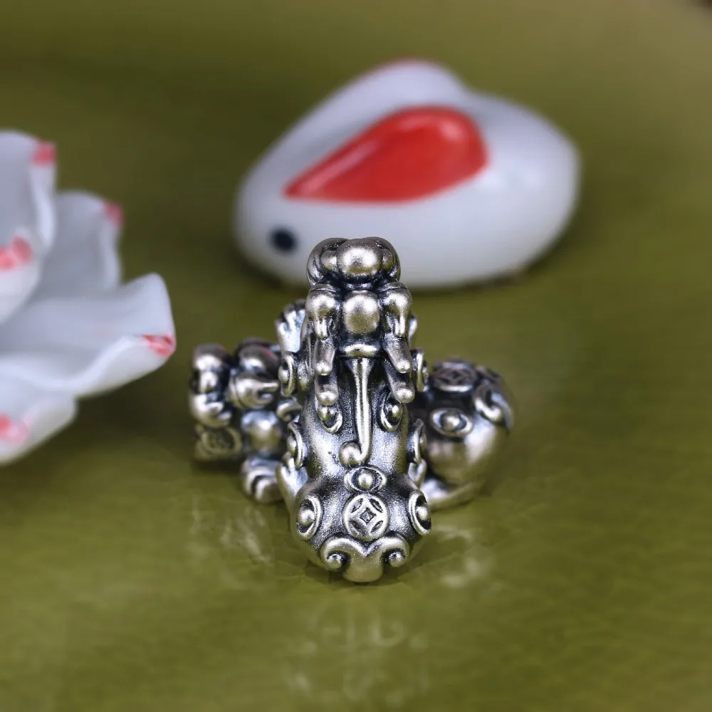 100% 3D 999 серебро Fengshui Pixiu бусины чистое счастливый зверь ювелирные бусы богатство