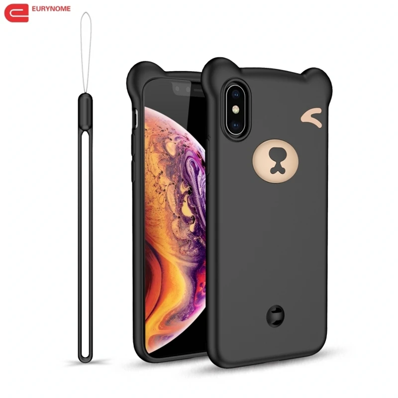 Case for iPhone X XS MAX XR 3D Bear Silicon Soft Liquid Shell Animal Phone Cover 6 6s 7 8 Plus 11 Pro Max | Мобильные телефоны и