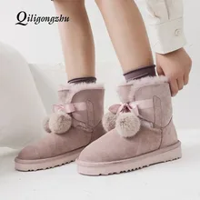 Угги женские из мех натуральная замша шерсть для женщин водонепроницаемые теплые ботинки женские зимние меховые женские зимние сапоги уггие женские размеры 34-42 угги женские