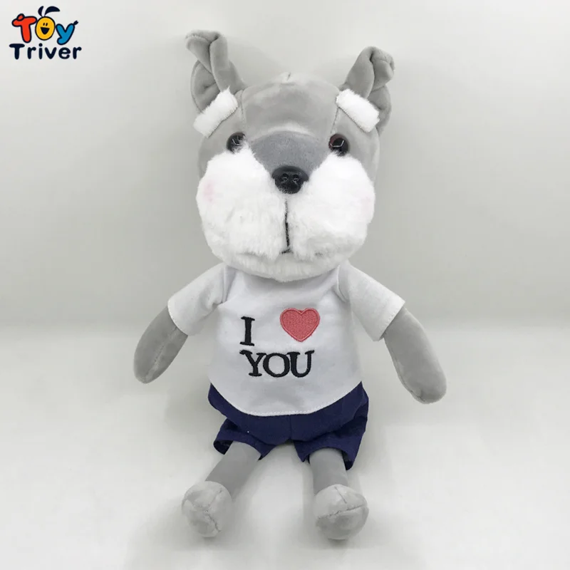 

Schnauzer Dog I LOVE U Plush Toy Stuffed Puppy Dogs Doll Pendant Baby Kids Children Birthday Gift Home Shop Decor Drop Shipping