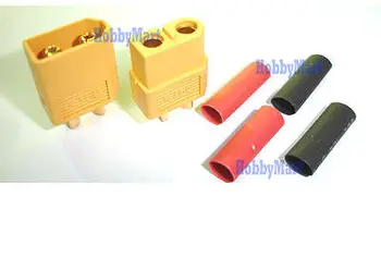 

XT60 Battery Connector Plugs x 2 sets + Free GRIFT Heatshrink Red, Black