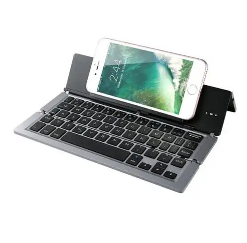 

Foldable Aluminum Alloy Wireless Bluetooth Keyboard matel smartphone stand For Tablet Iphone 6 7 plus Huawei xiaomi samsung