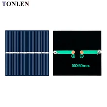 10pcs TONLEN solar panel 3V solares cell diy battery charger for mobile Epoxy 60 55mm 3V