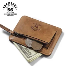 Teemzone мужской и женский топ из натуральной воловьей кожи имя кредитный модный кошелек с отделами для карт конфетный держатель для монет K801