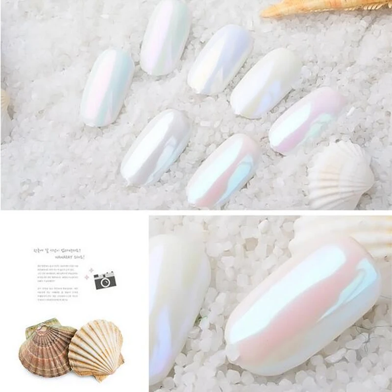 1 г/кор. Nail Art Shell порошок лак с зеркальным эффектом хромированный пигмент пыль мерцающий Гель-лак для УФ-лампы Советы Маникюр украшения DIY Инструменты