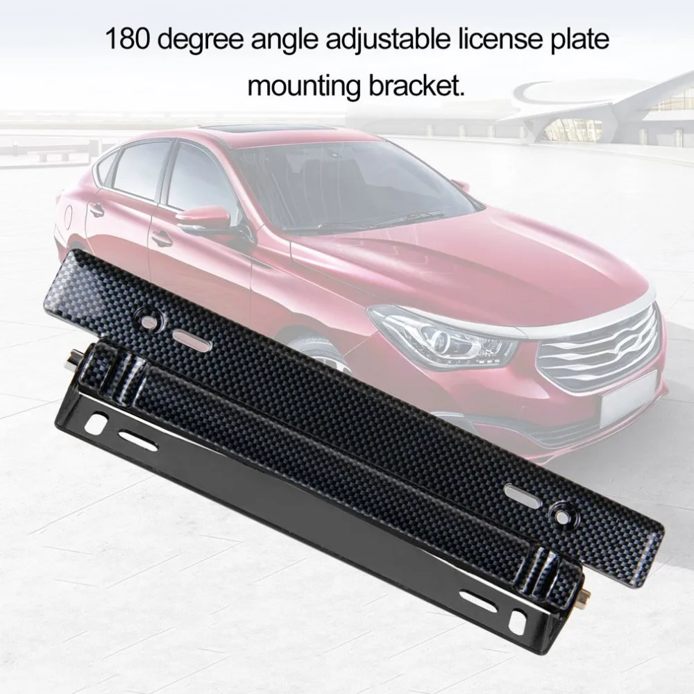 Universal Car License Plate Frame Holder Durable Adjustable Carbon