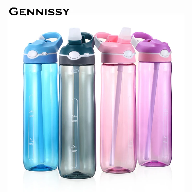 GENNISSY 750ML Tritan Sport Water Bottle with Straw PP Material Water