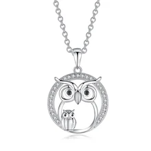 Новинка, циркониевое серебряное ожерелье с кулоном в виде совы для девочек, цепочка, массивное ожерелье, ювелирное изделие, подарок подруге C326