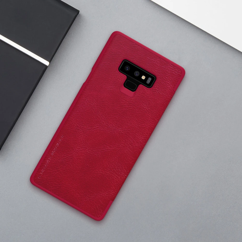 Чехол для samsung Galaxy Note 9 NILLKIN Qin Series, флип-чехол, чехол для samsung Note 9 Note9, флип-книжка из искусственной кожи чехол - Цвет: Red
