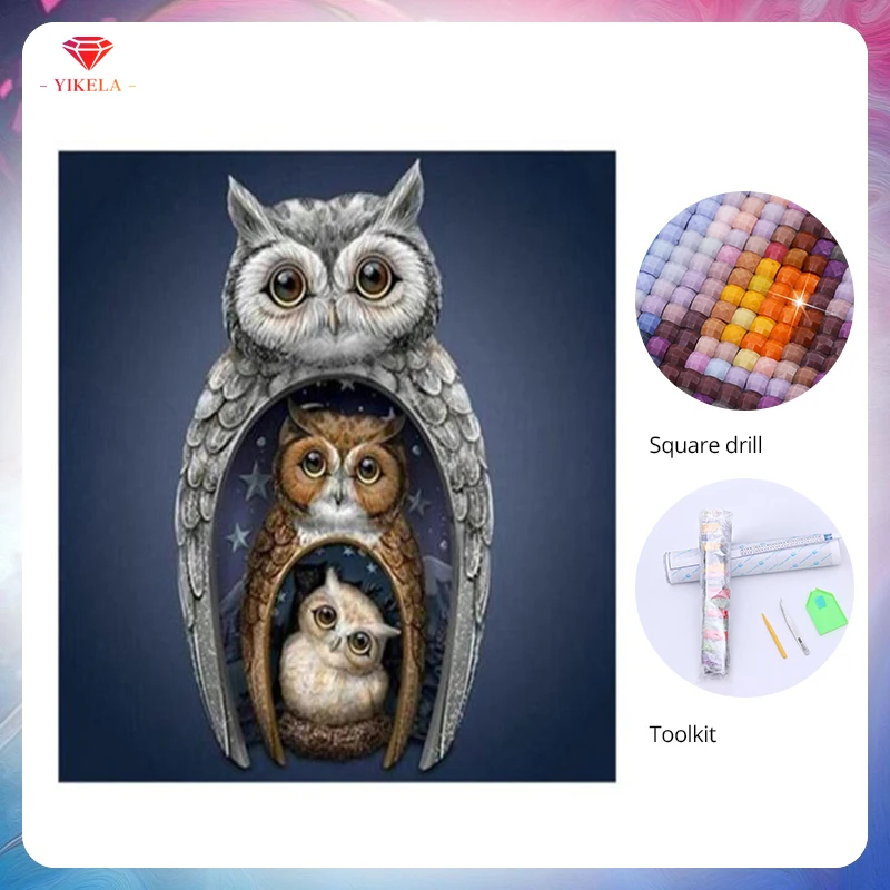 

YIKELA 5D Full Square Diamond Embroidery Diamond Painting Cross Stitch DIY Home Decoration Accessories Eagle Wall Sticker