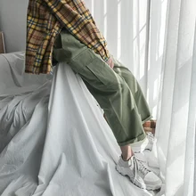 Летняя новая свободная одежда в стиле ретро большие декоративные карманы BF ветер повседневные штаны хип-хоп Большие Размеры Мода городской M-2XL