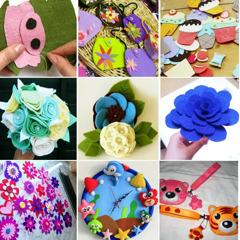 Nonwoven Felt Fabric Flowers 60Pcs 30*30cm For Felt Fabric Sheet Craft Fabric Flowers
