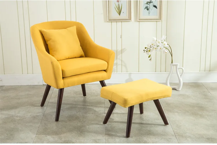 Mid Century Modern Design Armchair Chair Footstool Living Room