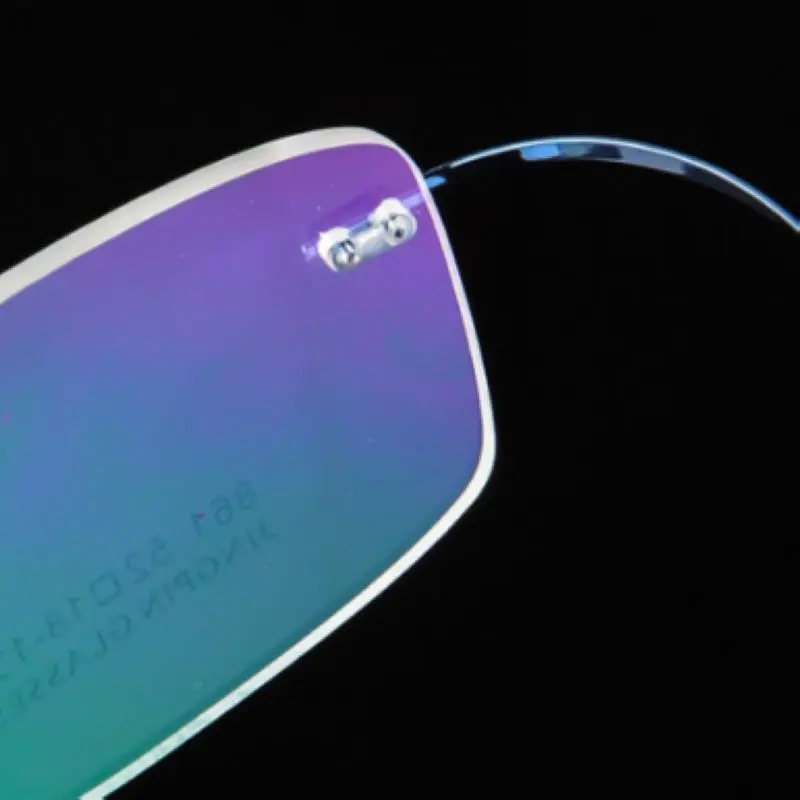 Mayitr 1pc Unisex Ultralight Rectangular Glasses Frame Flexible Rimless Memory Metal Eyeglass Frames 4 Colors