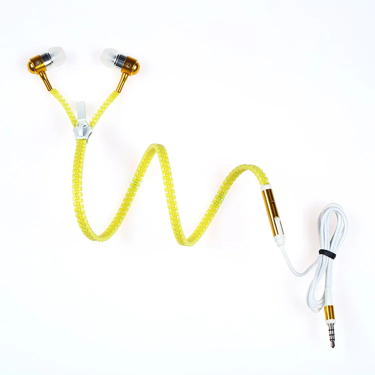 auriculares con cable Full Glowing Earphone Luminous Light Metal Zipper Ear Phones Glow ear buds 6 Colors fone de ouvido com fio