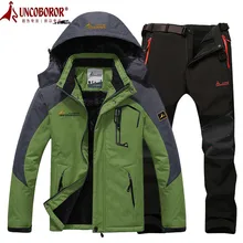 Зимняя Лыжная куртка, костюмы для мужчин, водонепроницаемая флисовая зимняя куртка, термопальто, уличная куртка для катания на горном лыжах, сноуборде, брючные костюмы, L-5XL