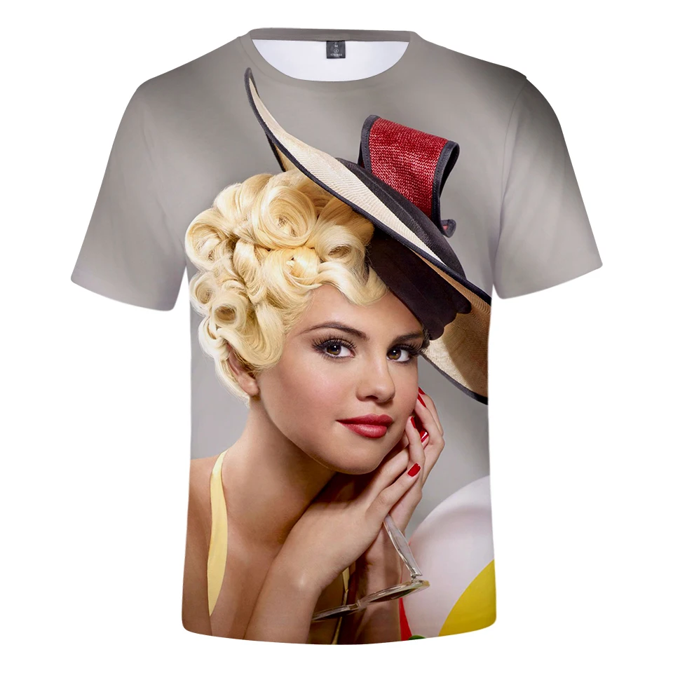 Rholycrown 3D Selena Gomez Футболка женская мужская летняя футболка с коротким рукавом принт