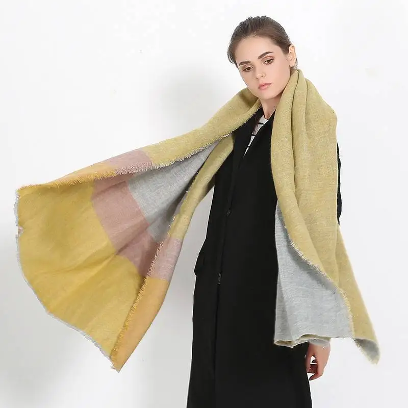 Brand Shawls And Scarves Wrap Women Winter Long Thick Pashmina Striped font b Tartan b font